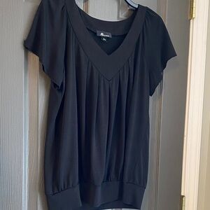 Apt. 9 Black Pleated V-Neck Blouse